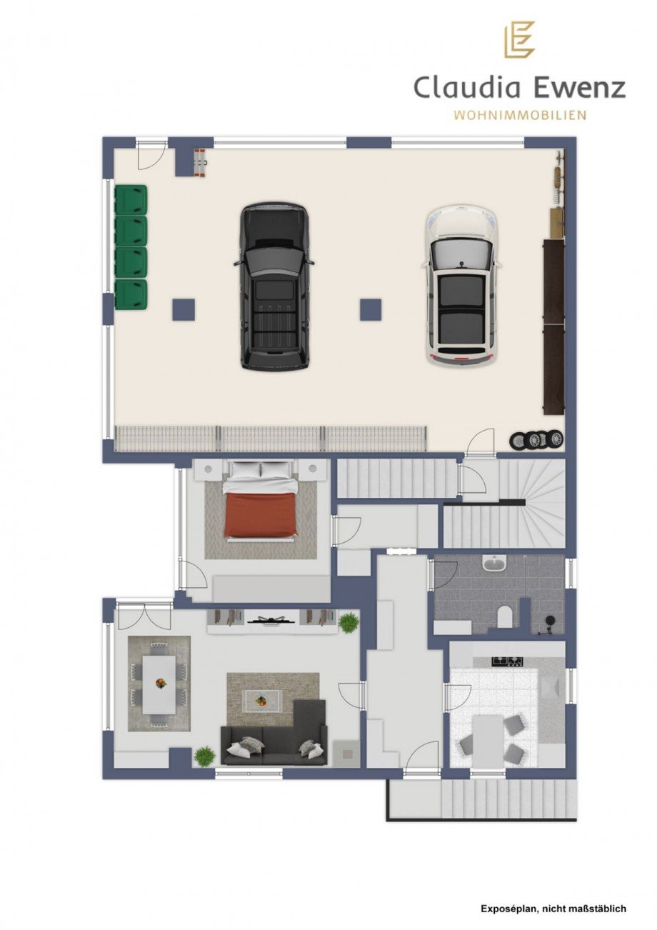 Grundriss ELW / Garage Villa Linz am Rhein