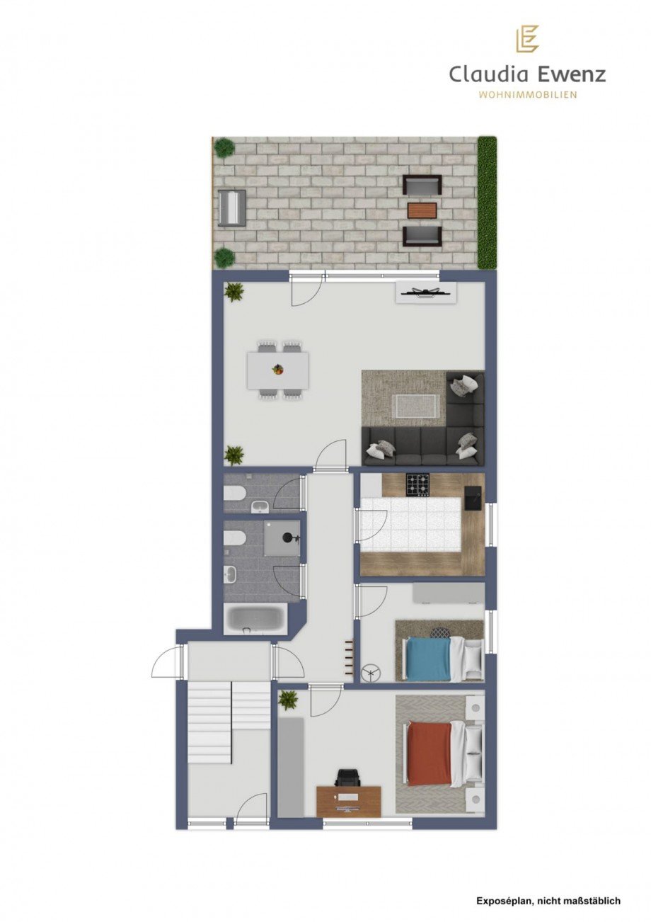 Grundriss Terrassenwohnung Urbach